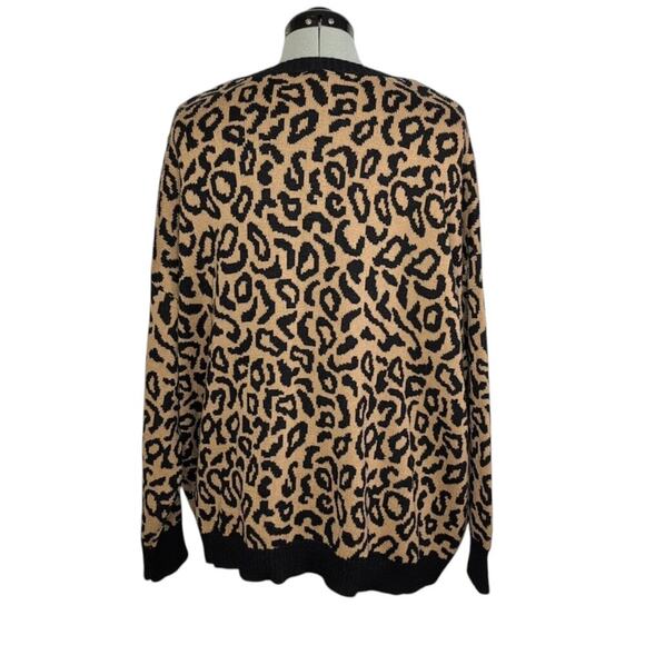 Jason Wu leopard print cotton/acrylic sweater, size 2X - Picture 3 of 8
